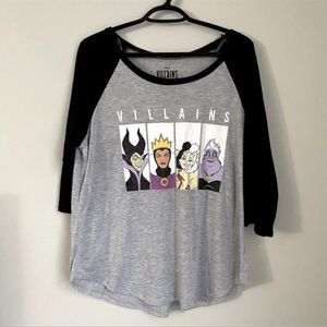 Disney Villians Baseball Graphic Tee Womens XXL EUC